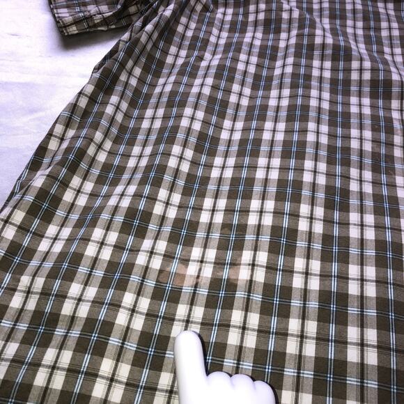 Carhartt Relax Fit Plaid Button Shirt Short Sleeve Olive Green White Mens Sz 3XL - Picture 10 of 11